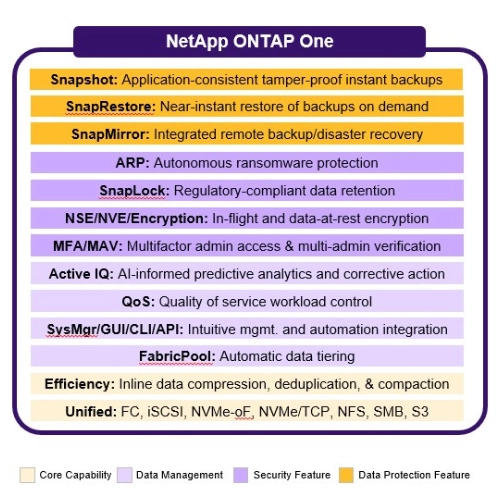 netapp ontap one frame